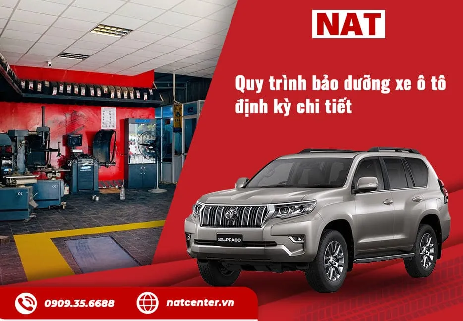 Kỹ thuật viên thực hiện quy trình bảo dưỡng ô tô định kỳ tại xưởng dịch vụ