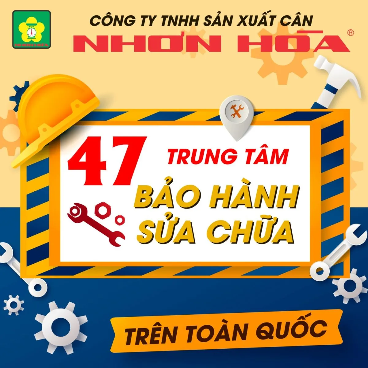 Hệ thống trung tâm hỗ trợ kỹ thuật và bảo dưỡng cân nhơn hòa trên toàn quốc