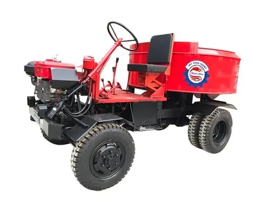 Toàn cảnh một thiết bị trộn bê tông tự hành đang hoạt động tại công trường