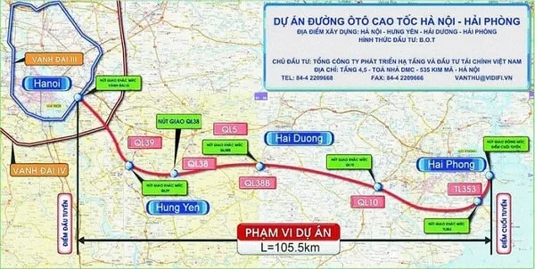 Thông tin chung về cao tốc Hà Nội Hải Phòng