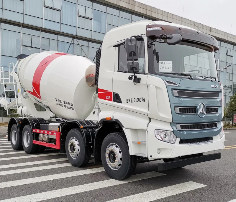 Xe trộn Sany trong bối cảnh thi công bê tông hiện đại