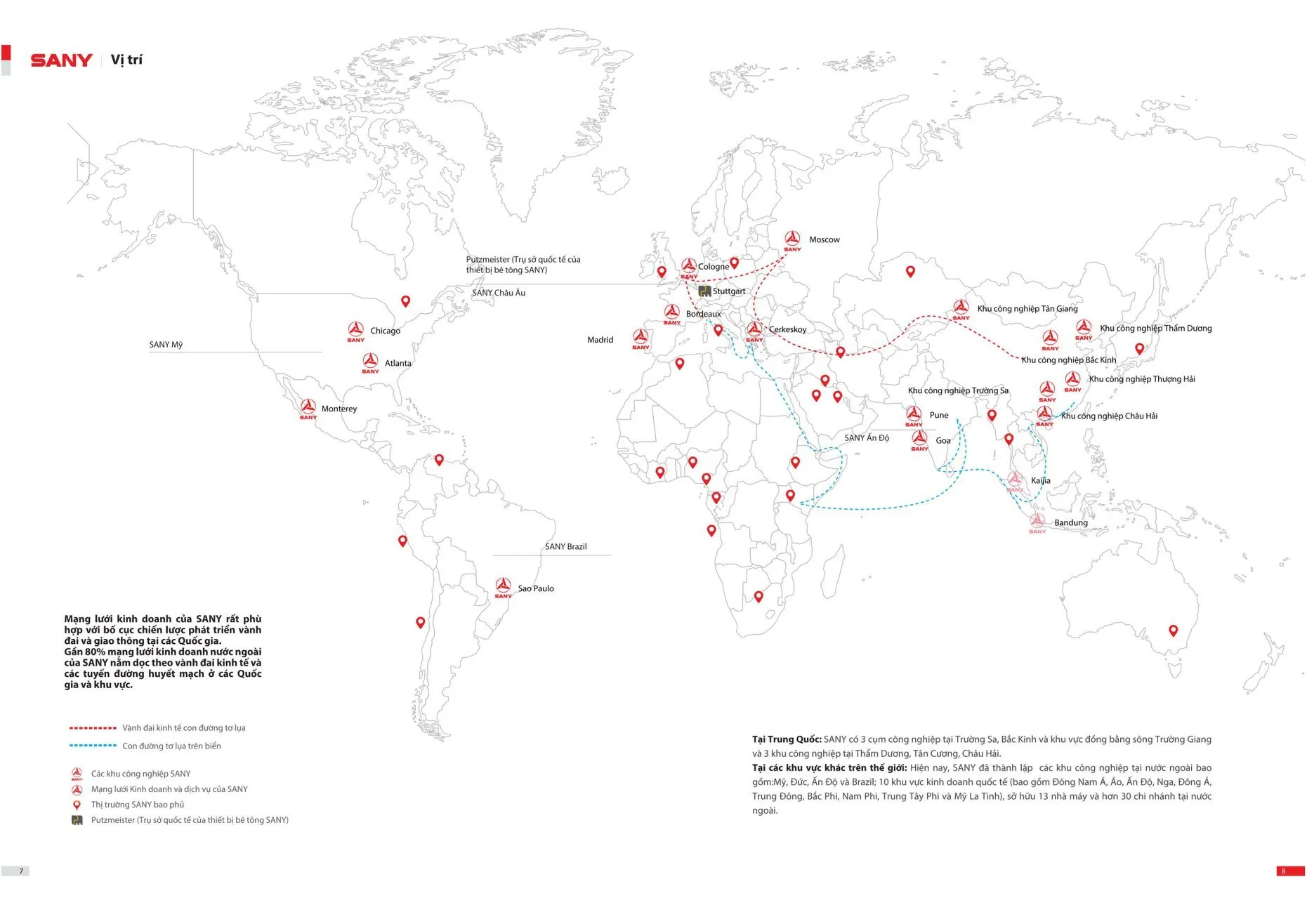 Mạng lưới kinh doanh và hỗ trợ kỹ thuật toàn cầu của tập đoàn SANY